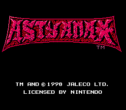 Astyanax title screen for NES